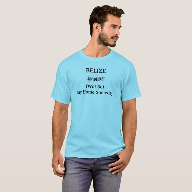 T-shirts BELIZE Lar De Algum Dia América Central Viagem Dit (Frente Completa)