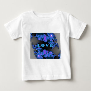 T-shirts Belo Design de Texto de Amor Azul Galático,