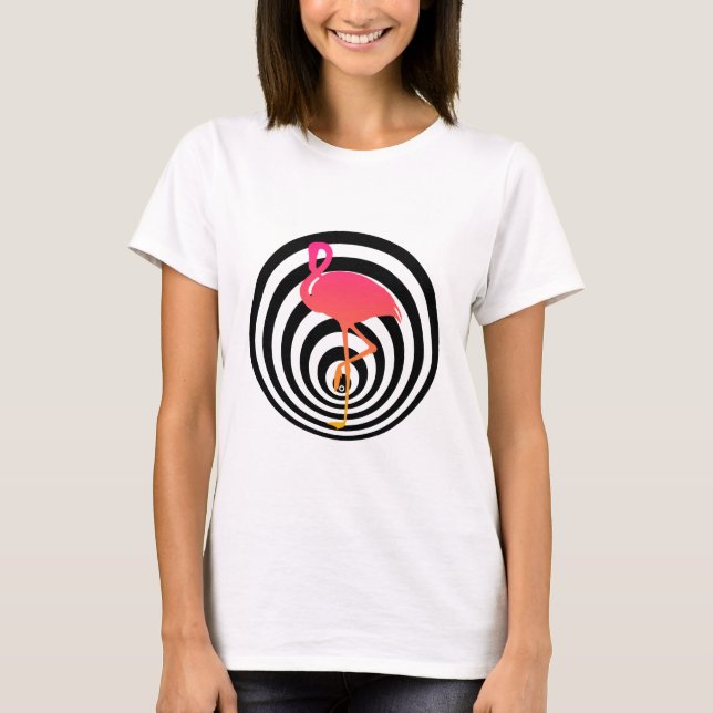 T-shirts Belo flamingo em círculos (Frente)