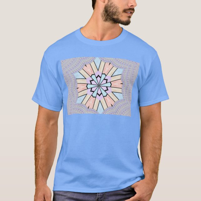 T-shirts Belo Impressão de Arte Geométrica de Pastel Suave (Frente)