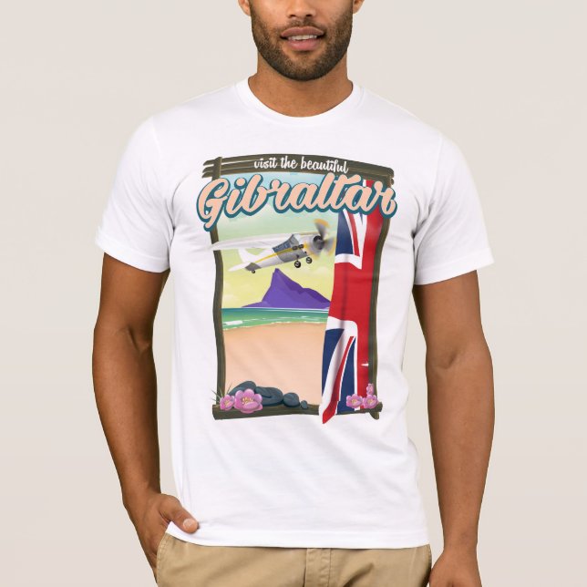 T-shirts Belo Poster de viagens de Gibraltar (Frente)