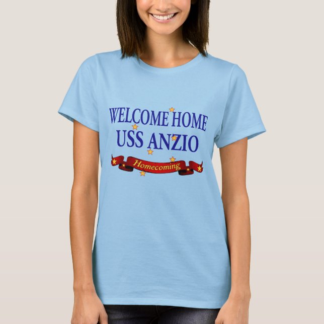 T-shirts Bem-vindo ao lar USS Anzio (Frente)