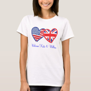 T-shirts Bem-vindo Kate & William/ Casamento Real