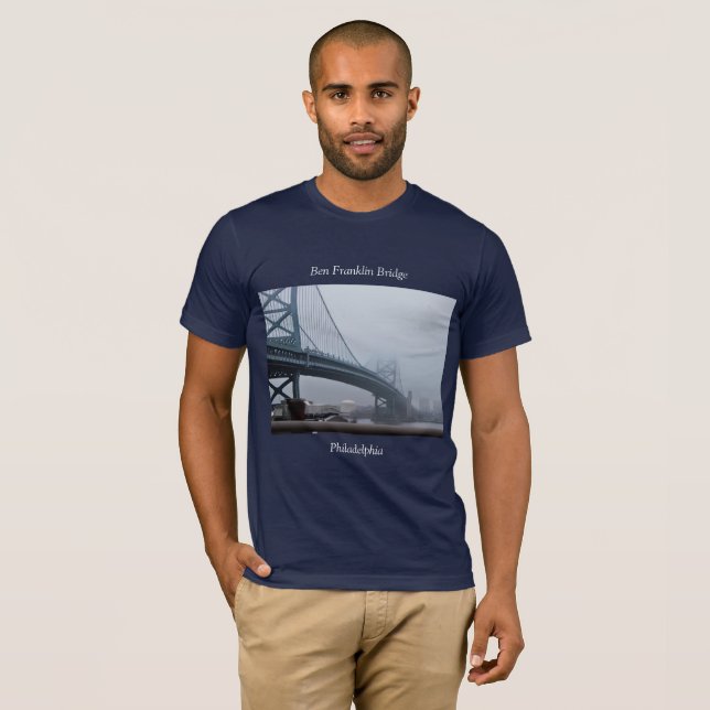 T-shirts Ben Franklin Bridge Philadelphia (Frente Completa)