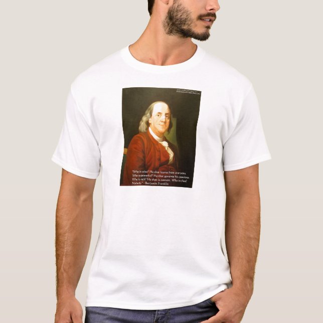T-shirts Ben Franklin (O que é Sábio) Citações Presentes &  (Frente)