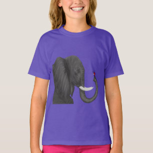 T-shirts Bertha, O Adorável Elefante E O Bonito Ladybug