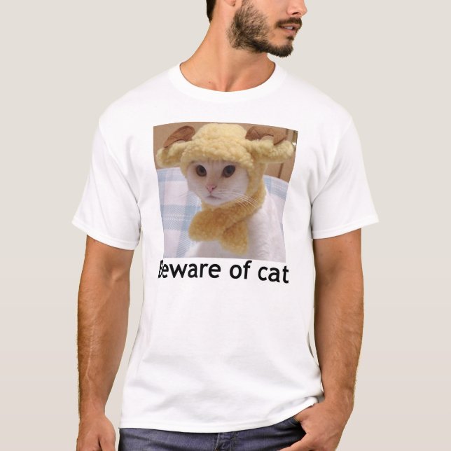 T-shirts Beware do gato (Frente)