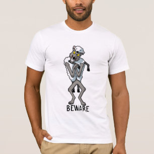 T-shirts BEWARE dos lobos NA ROUPA dos CARNEIROS