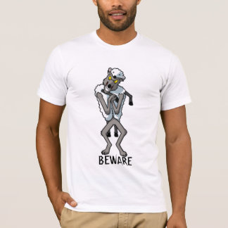 T-shirts BEWARE dos lobos NA ROUPA dos CARNEIROS