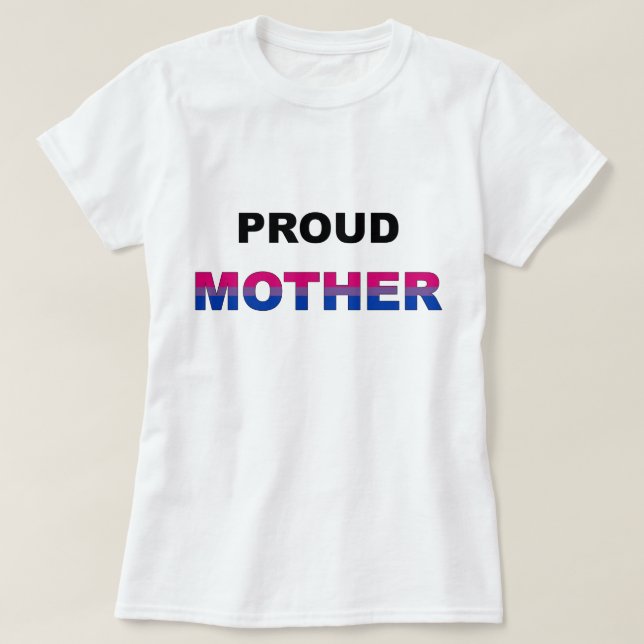 T-shirts Bi orgulhoso LGBT da mãe (Frente do Design)