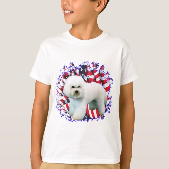 T-shirts Bichon Frise Patriot (Frente)
