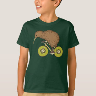 T-shirts Bicicleta da equitação do quivi com rodas do qui