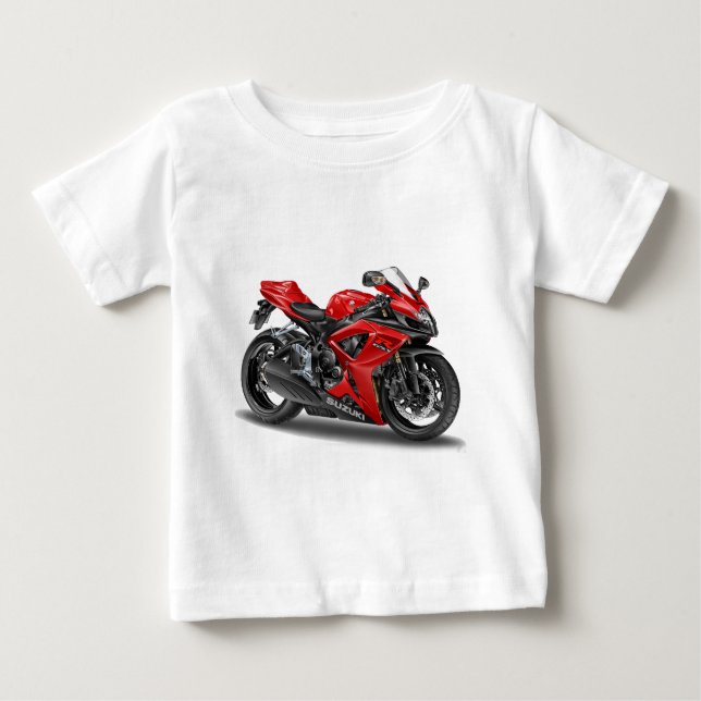 T-shirts bicicleta do vermelho do suzuki GSX-R600 (Frente)
