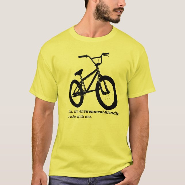 T-shirts bicicleta eco-amigável (Frente)