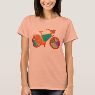 T-shirts bicicleta romântica colorida