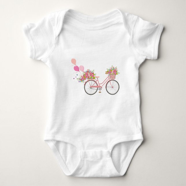 T-shirts Bicicleta Rosa Whimsical (Frente)