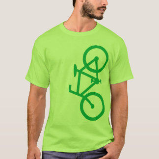T-shirts Bicicleta, silhueta vertical, design verde