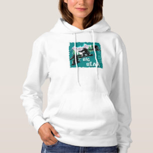 T-shirts Big Bear California senhoras do Snowboarder Hoodie