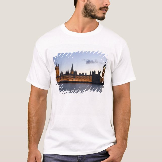 T-shirts Big Ben e as Casas do Parlamento na cidade (Frente)