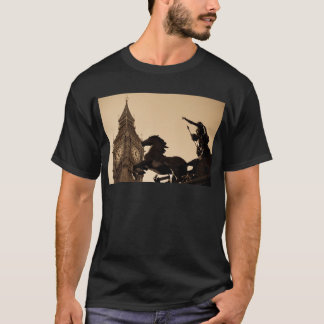 T-shirts Big Ben e sepia da estátua do boudica tonificado