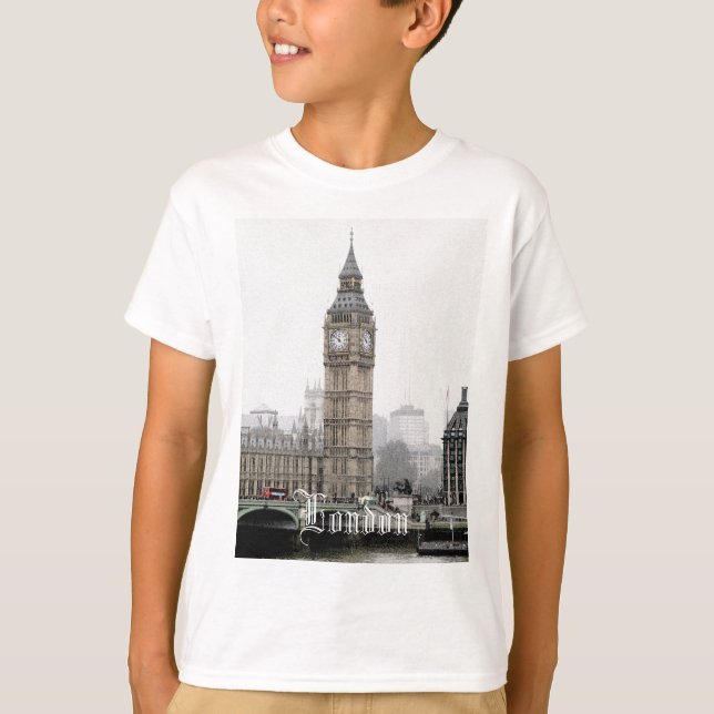 T-shirts Big Ben London (Watercolor) (Frente)
