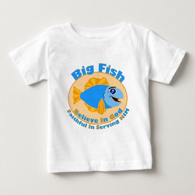 T-shirts Big Fish Acredita em Deus (Frente)