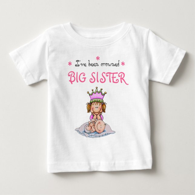 T-shirts big sister crowned (Frente)