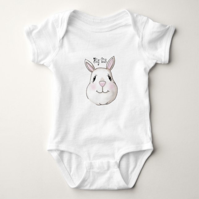 T-shirts Big Sister Cute Bunny Coelho (Frente)