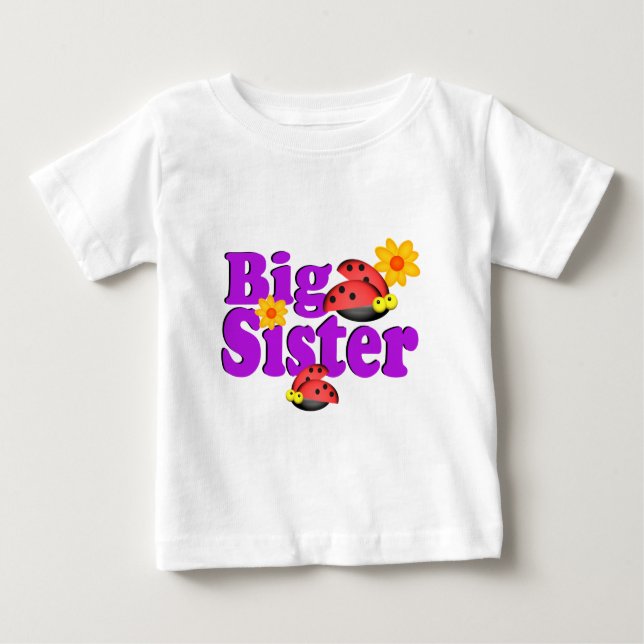 T-shirts Big Sister Ladybug (Frente)