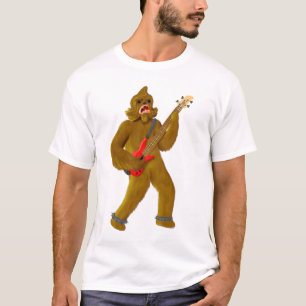 T-shirts Bigfoot que joga o baixo