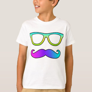 T-shirts Bigode e vidros coloridos