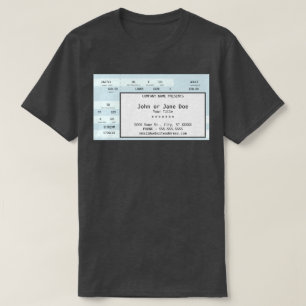 T-shirts bilhete de concerto azul