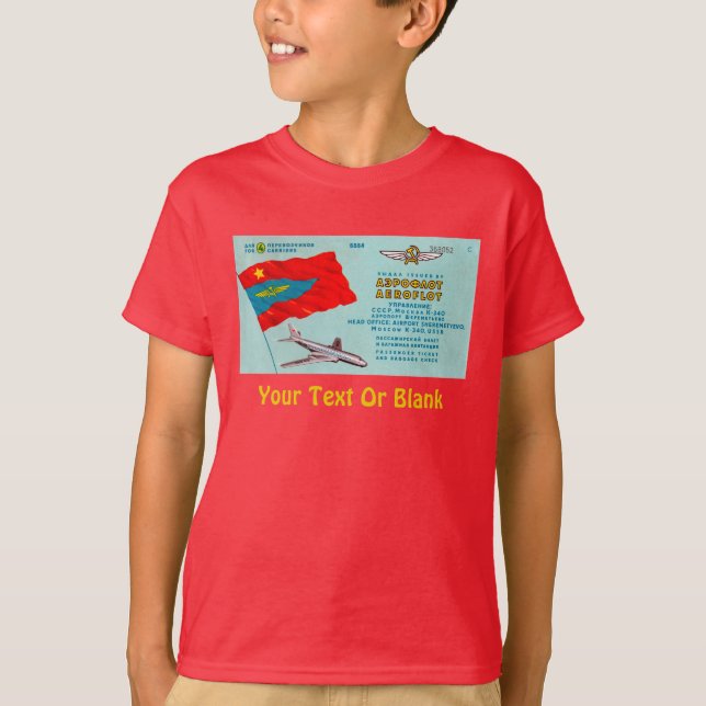 T-shirts Bilhete de Passageiros Aeroflot (Frente)