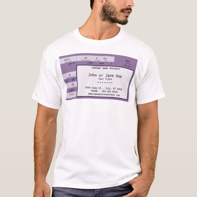 T-shirts bilhete roxo do concerto (Frente)