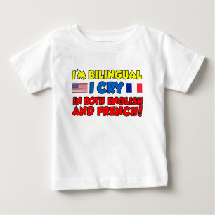 T-shirts Bilíngue Chora Inglês E Francês