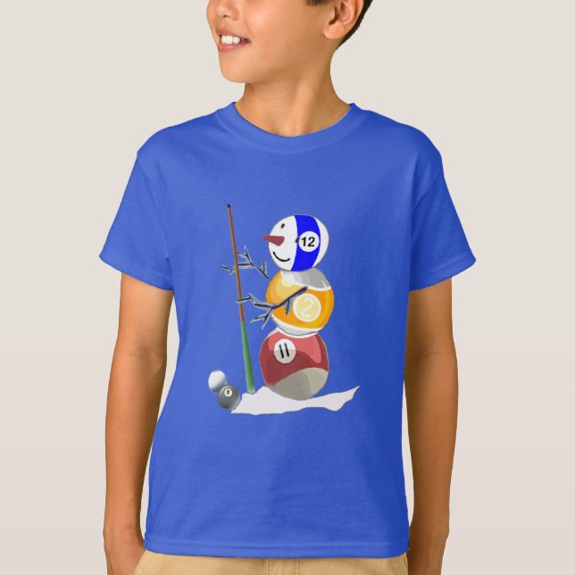 T-shirts Billiard Ball Snowman (Frente)