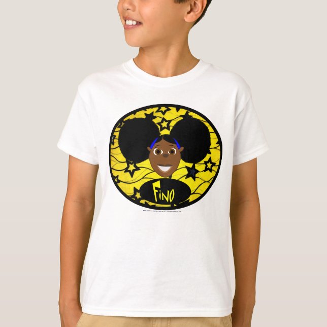 T-shirts Bino e Fino - amarelo da África Ocidental de Fino (Frente)
