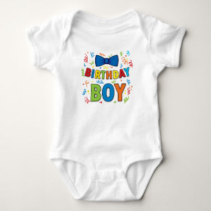T-shirts Birthday Boy Baby party shirt Arco Tie e confetti