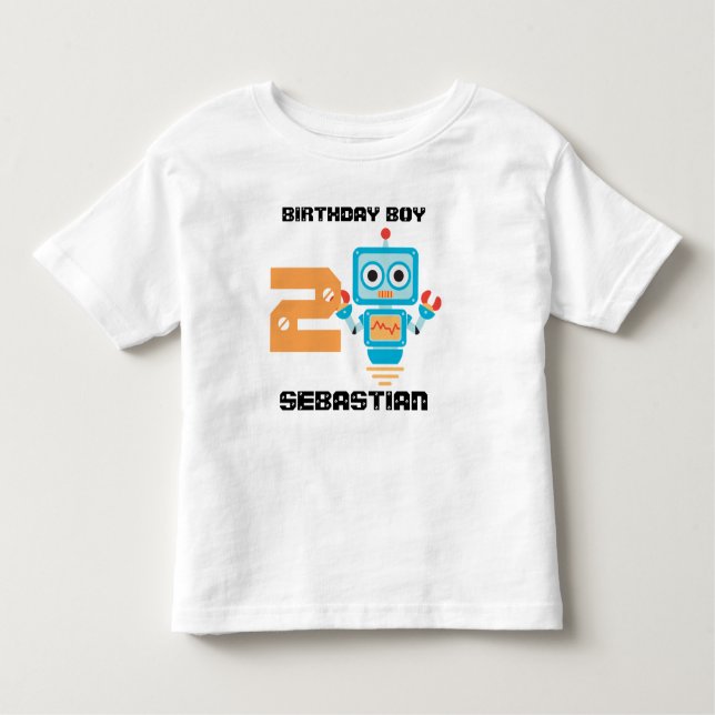 T-shirts Birthday Robot Age Tshirt (Frente)