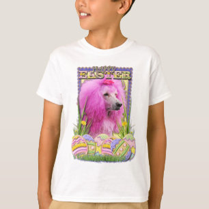 T-shirts Biscoitos do ovo da páscoa - caniche - rosa