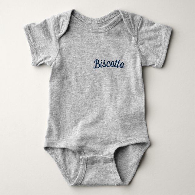 T-shirts Biscotto/Pequena Cinza de roupa de bebê biscoito (Frente)