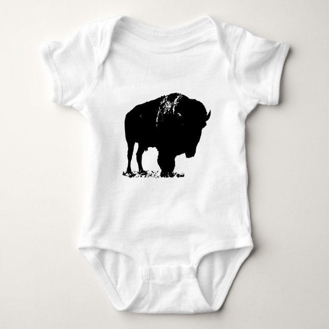 T-shirts Bison Buffalo, Pop de Arte Negra (Frente)