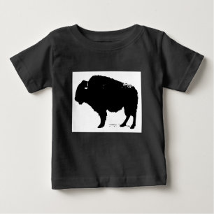 T-shirts Bison de Búfalo de Pop Preto e Branco