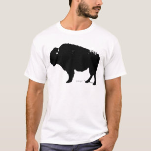 T-shirts Bison de Búfalo de Pop Preto e Branco