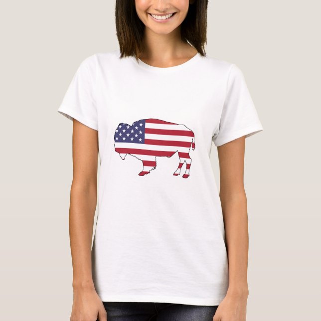 T-shirts Bisonte - bandeira americana (Frente)