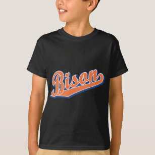 T-shirts Bisonte em alaranjado e em azul