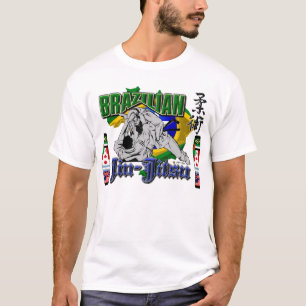 T-shirts BJJ embandeira o mundo de Jiu-Jitsu