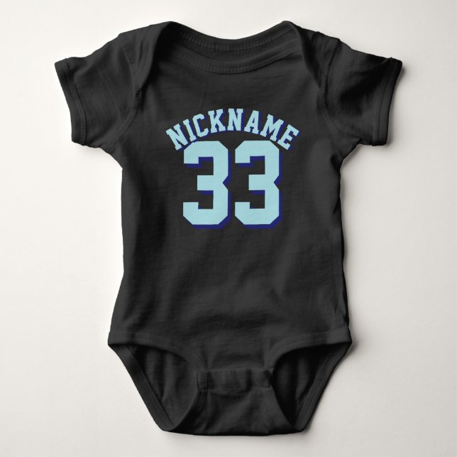 T-shirts Black & Aqua Baby | Sports Jersey Design (Frente)