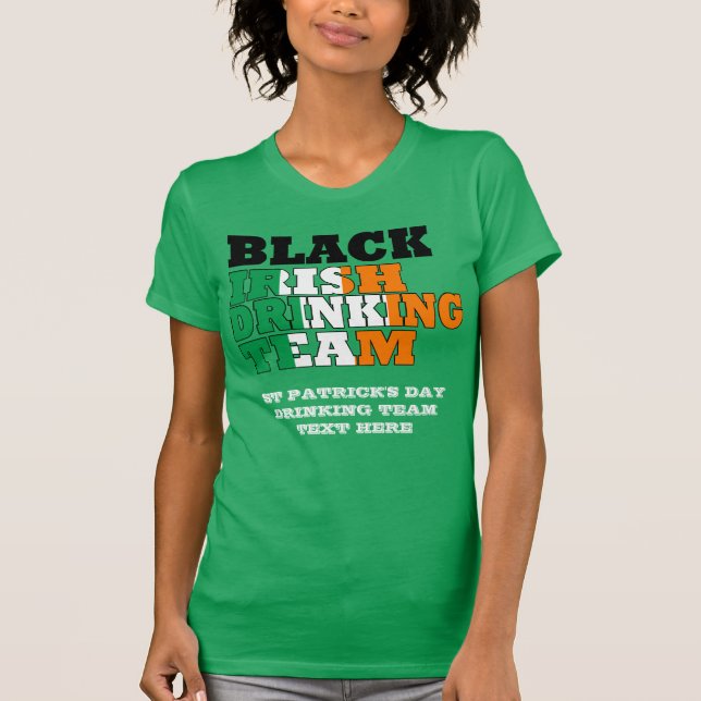 T-shirts Black Irish Bebendo Team (Frente)