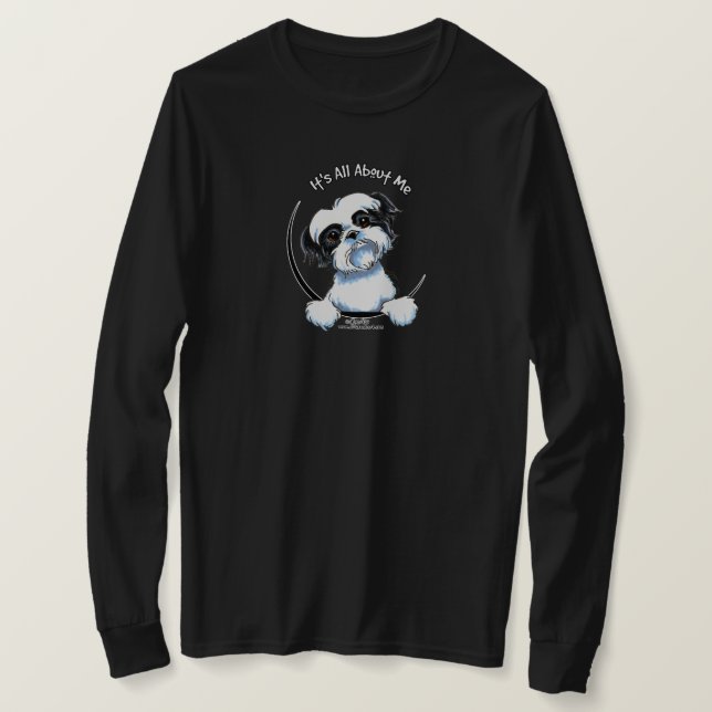 T-shirts Black/White Shih Tzu IAAM (Frente do Design)